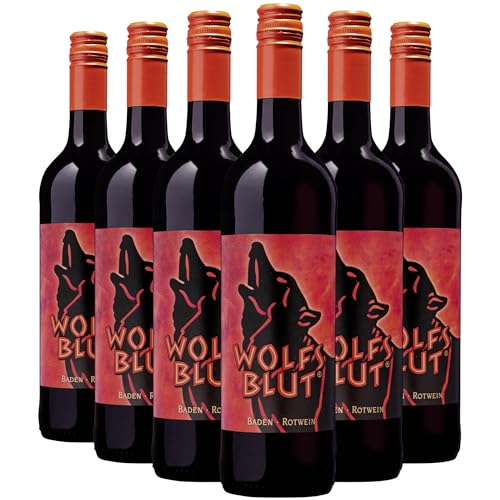 Wolfenweiler Wolfsblut - Rotwein lieblich aus Dornfelder, Pinot Noir, Regent – intensiv fruchtig mit Aromen von Waldbeeren, Cassis & Kirsche, Cuvée aus Baden (6 x 0,75l) von Der mit dem Wolf
