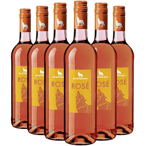 Wolfenweiler Wein rosé lieblich SÜSSE WÖLFE - Roséwein Cuvée fruchtig-süß mit Erdbeer-, Melonen- und Cranberry-Noten, Qualitätswein aus Baden (6 x 0,75l) von Der mit dem Wolf