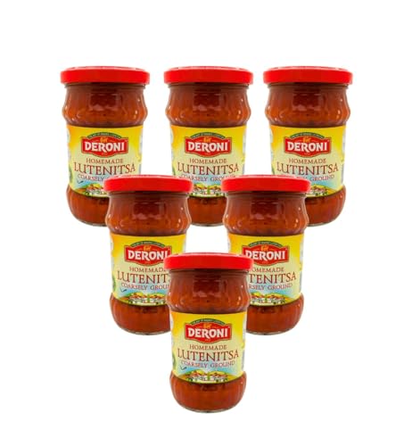 Deroni Paprika-Tomatenmark Lutenitsa 6er Pack im Glas | Traditionelle Paste auf dem Balkan | 100% natürlich und biologisch | 6 x 265 g Deroni Paprika-Tomatenmark Lutenitsa 6er Pack im Glas | Traditionelle Paste auf dem Balkan | 100% natürlich und biologisch | 6 x 265 g von Deroni