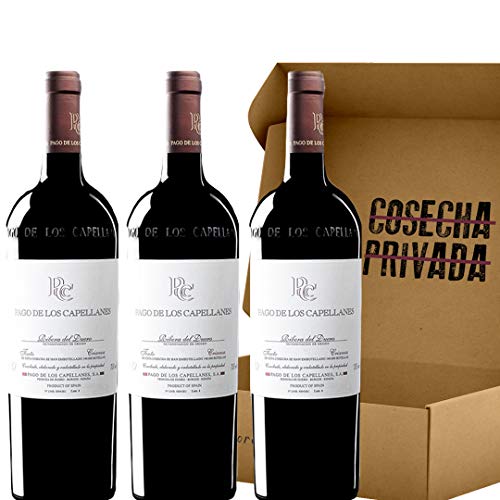 Zahlung der Caplanes Crianza Tempranillo - Kostenloser Versand 24 H - Packung mit 3 Flaschen - Ribera del Duero - Ausgewählt von Cosecha Privada - Addition kann variieren - Geschenk von Cosecha Privada