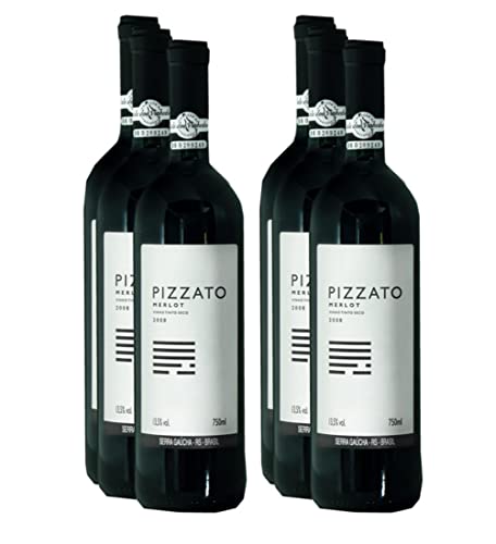 PIZZATO Merlot 2008 trocken - Rotwein Brasilien - 0.75 L (6 x 0.75 L) von Desde 2005 WEIN-BRASLIEN