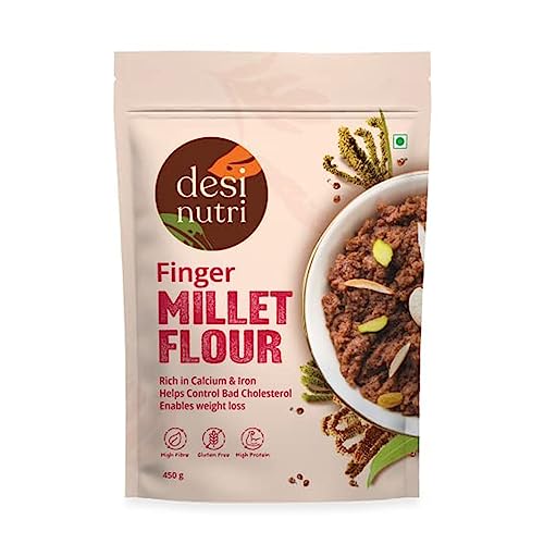 Desi Nutri Finger Millet Flour, High Fiber, Gluten Free, 450 gm von Desi Nutri