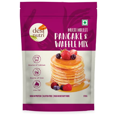 Desi Nutri Multi Millet Pancake & Waffle Mix | Ready to Eat Multi Millet Pancake & Waffle Mix | Pancake & Waffle Mix - 170 gms | Rich in Iron and Calcium von Desi Nutri