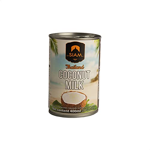 deSIAM Coconut Milk Kokosmilch aus gepresstem Kokosnussfleisch - für Currys, Desserts & Marinaden 1x 400ml von deSiam