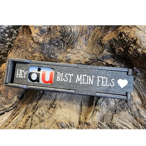 Du bist mein Fels - Schokoriegel Geschenkbox incl. Duplo Riegel, Geburtstag Geschenk für Freundin, Mann, Paar, Freundschaft, Jahrestag (Hey Du bist mein Fels) von Designbysh
