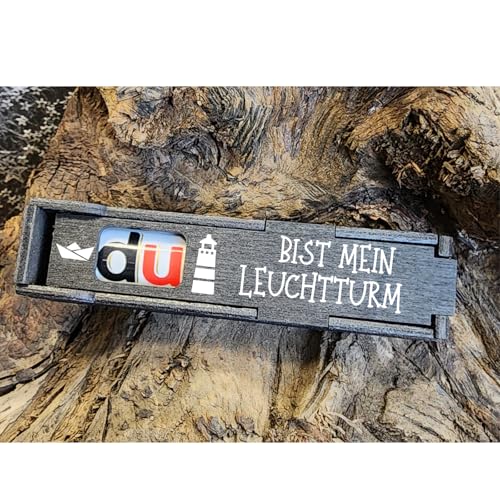 Du bist mein Leuchtturm - Schokoriegel Geschenkbox incl. Duplo Riegel, Geburtstag Geschenk für Freundin, Mann, Paar, Freundschaft, Jahrestag (Du bist mein Leuchtturm) von Designbysh