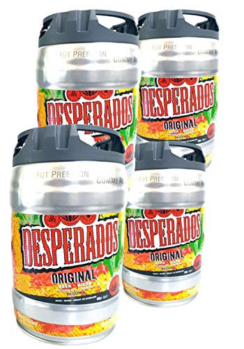 4 x Desperados Bier mit Tequila Partyfass 5 Liter Fass inkl. Zapfhahn 5,9% vol. 4 x Desperados Bier mit Tequila Partyfass 5 Liter Fass inkl. Zapfhahn 5,9% vol. von Desperados