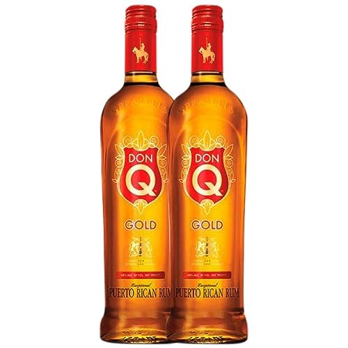 Rum Serrallés Don Q Gold Rakete Flasche 1 L (Schachtel mit 2 Rakete Flasche von 1 L) von Destilería Serrallés