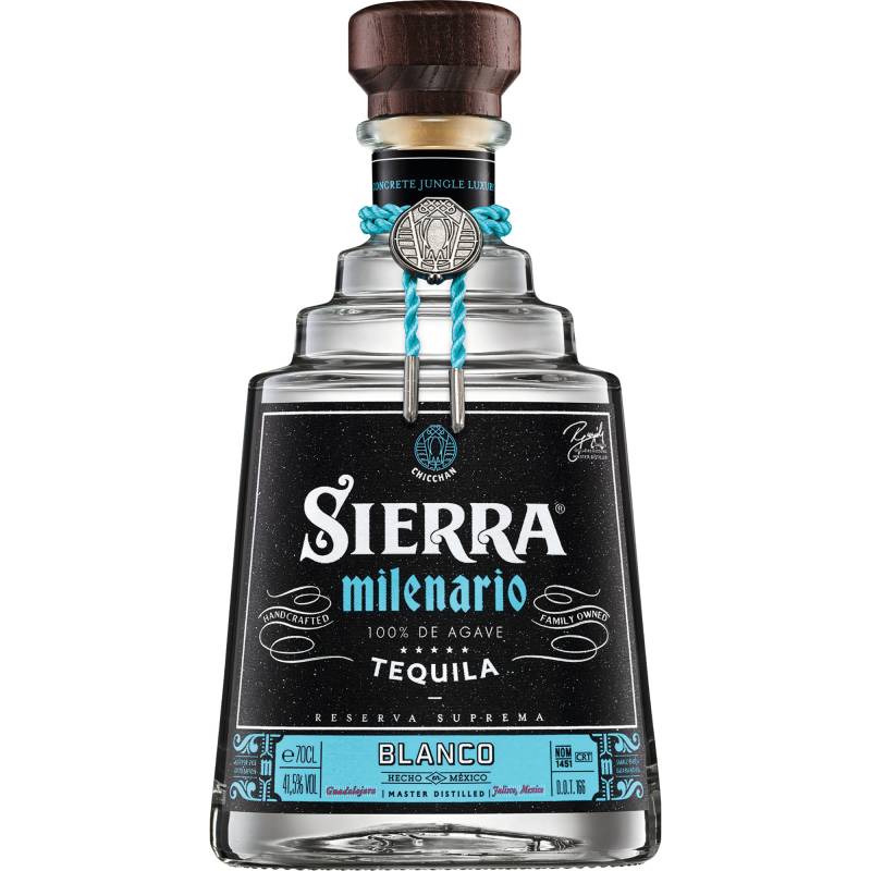 Sierra Milenario Blanco Tequila, 0,7 L, 41,5% Vol., Spirituosen von Destileria Sierra Unidas , Guadalajara, Jalisco / Borco-Marken-Import , Winsbergring 14-22 , 22525 Hamburg