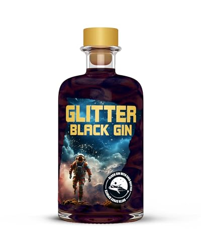 Outta Space - Glitter Black Gin - 0,5 Ltr. - 40% vol. - Schwarzer Gin mit Glitzer - Vegan von Destille Kaltenthaler