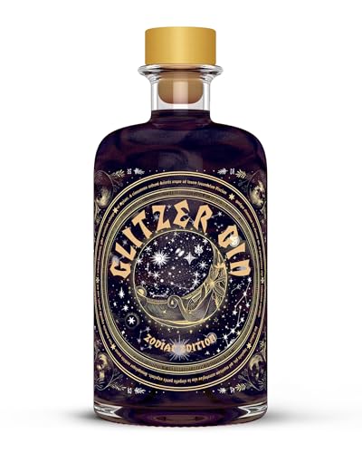 Glitzer Black Gin - Zodiac Edition - 0,5 Ltr. - 40% vol. - Black Gin mit mystischem Glitzer-Effekt von Destille Kaltenthaler