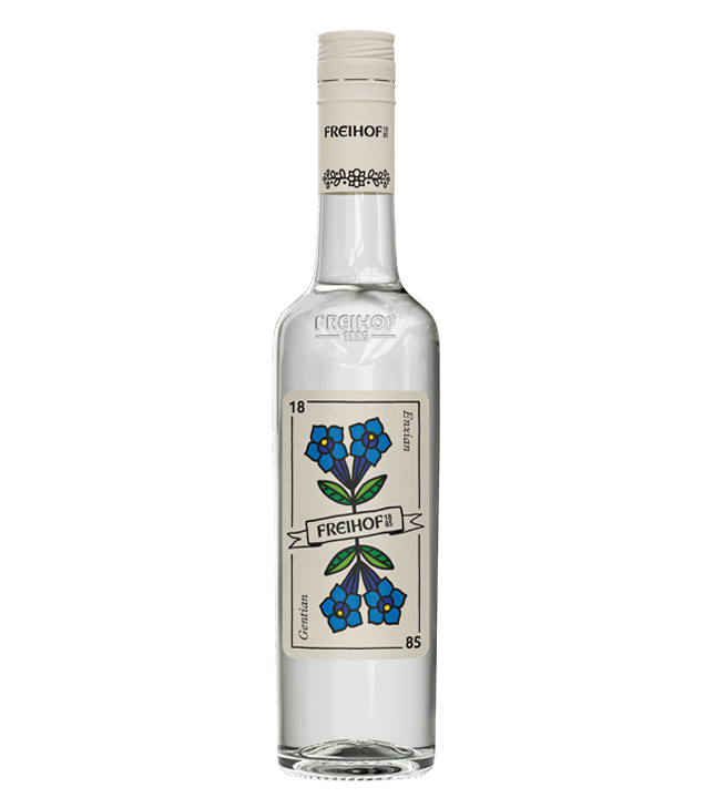 Freihof Enzian Schnaps  (38 % vol., 1,0 Liter) von Destillerie Freihof