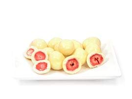 Erdbeeren, gefr. getrocknet in weißer Schokolade 1 kg, lose von Dethlefsen & Balk