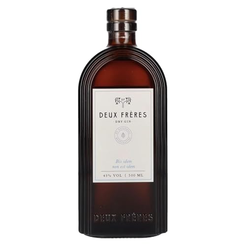 Deux Frères | Dry Gin | 500 ml | Mit 25 Botanicals | Farbveränderung beim Servieren | Klassisch, würziger London Dry Gin von Deux Frères