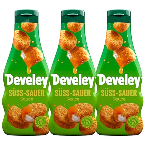 Develey – Süss-Sauer Sauce – 3er Pack (3 x 250ml) – Exotisch-fruchtig mit Aprikosenpüree von Develey