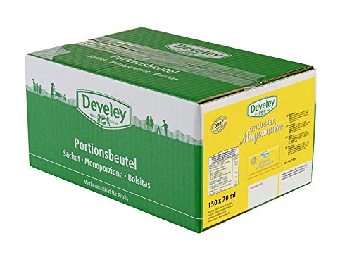 DEVELEY Gourmet Mayonnaise – 150 x 20 ml Pack - Portionsbeutel - Mayonnaise – Original Develey Rezeptur – Gluten-frei und vegetarisch – Mayonnaise von Develey