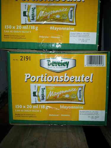Develey Mayonnaise Portionen 150 x 20 ml. (3.000 ml.) von Develey