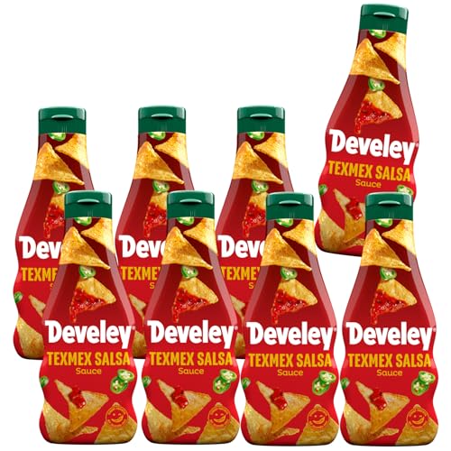 Develey – TexMex Salsa Sauce – 8er Pack (8 x 250ml) – Scharf-ruchtig mit Jalapeño-Chili von Develey