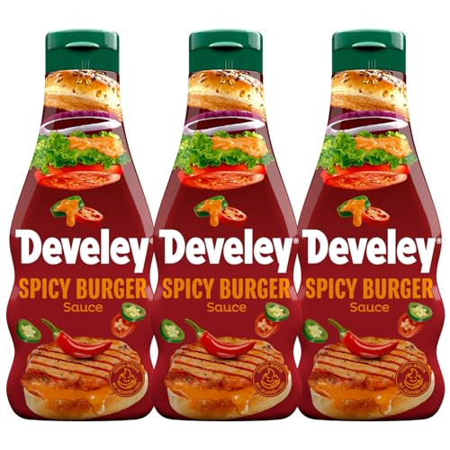 Develey – Spicy Burger Sauce – 3er Pack (3 x 250ml) – Feurig-würzig mit Jalapeño-Chili von Develey