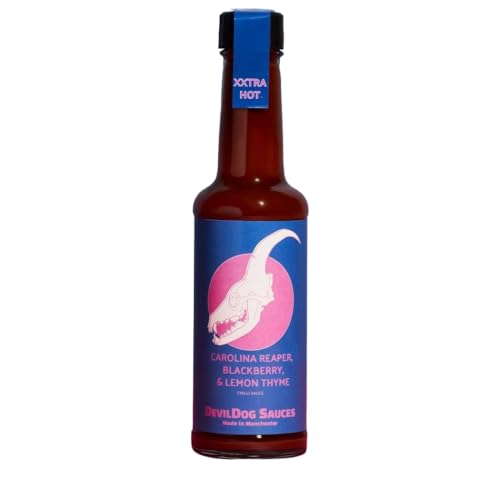 DevilDog Sauces Carolina Reaper, Brombeere und Zitronenthymian XXTRA scharfe Chilisauce, 150 ml, vegan, glutenfrei, alle natürlichen Zutaten DevilDog Sauces Carolina Reaper, Brombeere und Zitronenthymian XXTRA scharfe Chilisauce, 150 ml, vegan, glutenfrei, alle natürlichen Zutaten von DevilDog Sauces