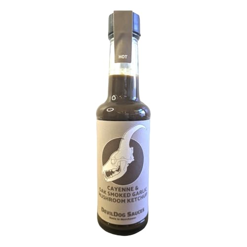 DevilDog Sauces Cayenne- und geräucherter Knoblauchpilz-Ketchup, 150 g, ideal für Bolognese, Schäferkuchen oder Rührei, vegan, glutenfrei, alle natürlichen Zutaten DevilDog Sauces Cayenne- und geräucherter Knoblauchpilz-Ketchup, 150 g, ideal für Bolognese, Schäferkuchen oder Rührei, vegan, glutenfrei, alle natürlichen Zutaten von DevilDog Sauces