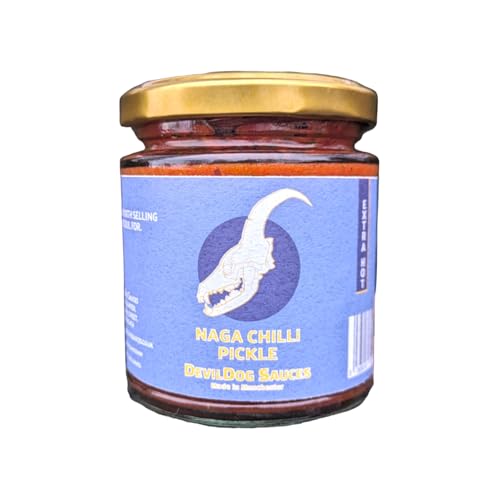 DevilDog Sauces Extra scharfe Naga-Chili-Gurke, ideal für Currys, Bolognese oder Chili Con Carne, glutenfrei und vegan DevilDog Sauces Extra scharfe Naga-Chili-Gurke, ideal für Currys, Bolognese oder Chili Con Carne, glutenfrei und vegan von DevilDog Sauces