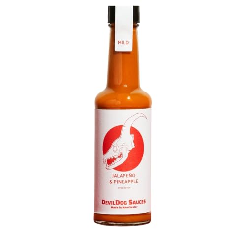 DevilDog Sauces Jalapeno & Ananas Milde Chilisauce 150 g, ideal für Tacos und Chicken Wings, vegan, glutenfrei, alle natürlichen Zutaten DevilDog Sauces Jalapeno & Ananas Milde Chilisauce 150 g, ideal für Tacos und Chicken Wings, vegan, glutenfrei, alle natürlichen Zutaten von DevilDog Sauces