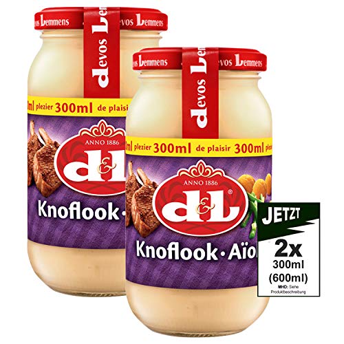 Devos Lemmens D & L Knoflook Aioli Sauce 2x 300ml (600ml) - Knoblauchsoße von Devos Lemmens