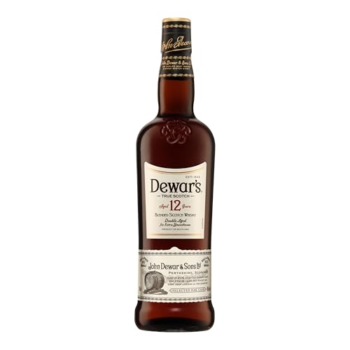 Dewar’s 12 Jahre alter Blended Scotch Whisky in Geschenkbox, 40% Vol., 700 ml, doppelt gereift im Eichenfass für besonders weichen Geschmack, Noten von Zitrus, Trockenfrüchten & Vanille, 70 cl von Dewar's