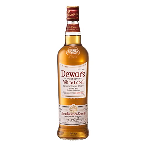 Dewar’s White Label Blended Scotch Whisky, doppelt gereift im Eichenfass für besonders weichen Geschmack, Noten von Zitrus, Birnen und Honig, ideal als Geschenk, 40% Vol., 70 cl/700 ml von Dewar's