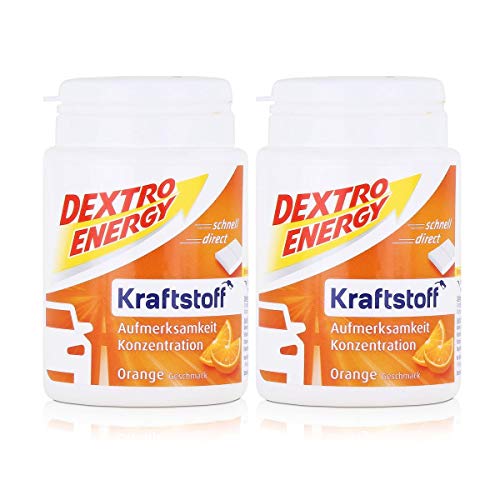 Dextro Energy Kraftstoff Orange 68g / Mini Traubenzucker-Täfelchen mit schnell verfügbarer Glucose (2er Pack) von Dextro Energy