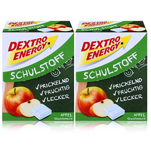Dextro Energy Schulstoff Traubenzucker Apfel Geschmack 50g (2er Pack) von Dextro Energy