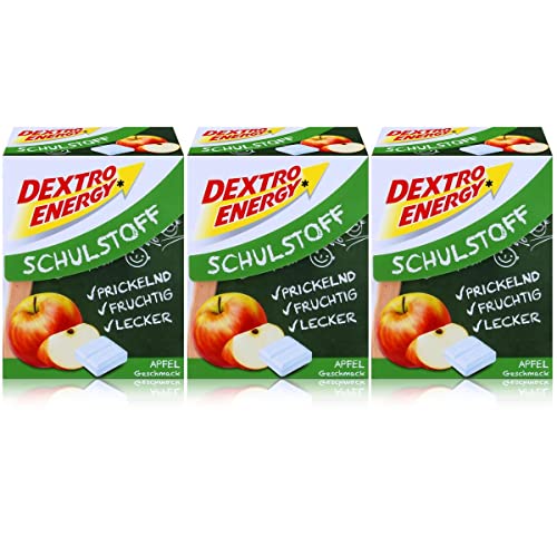 Dextro Energy Schulstoff Traubenzucker Apfel Geschmack 50g (3er Pack) von Dextro Energy