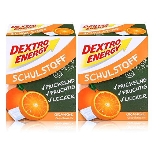 Dextro Energy Schulstoff Traubenzucker Orangen Geschmack 50g (2er Pack) von Dextro Energy