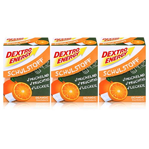 Dextro Energy Schulstoff Traubenzucker Orangen Geschmack 50g (3er Pack) von Dextro Energy
