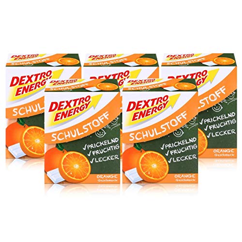 Dextro Energy Schulstoff Traubenzucker Orangen Geschmack 50g (5er Pack) von Dextro Energy