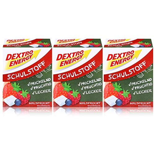 Dextro Energy Schulstoff Traubenzucker Waldfrucht Geschmack 50g (3er Pack) von Dextro Energy
