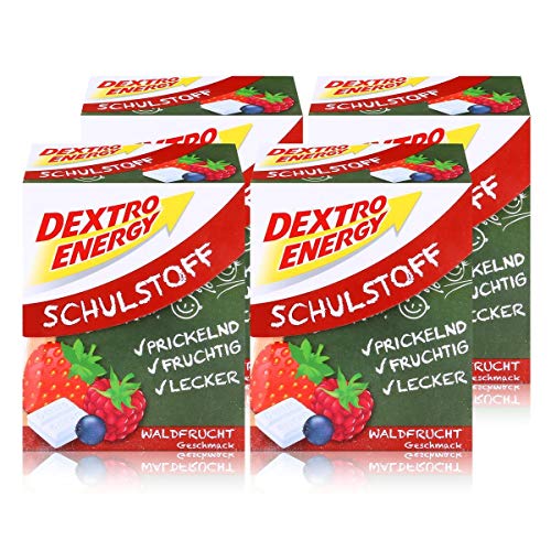 Dextro Energy Schulstoff Traubenzucker Waldfrucht Geschmack 50g (4er Pack) von Dextro Energy