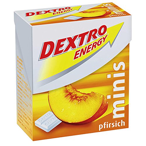 24 Boxen a 50g Dextro Energy Minis Pfirsich Traubenzucker Täfelchen von Dextro