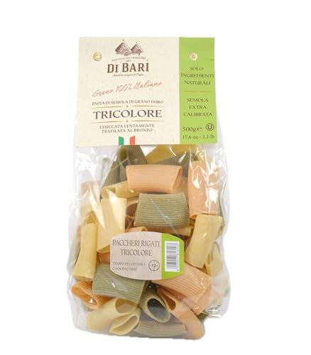 Pastificio Di Bari Tarall'Oro Paccheri Rigati Tricolore, Trafilatura al Bronzo, 500g Pastificio Di Bari Tarall'Oro Paccheri Rigati Tricolore, Trafilatura al Bronzo, 500g von Di Bari