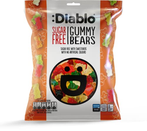 Diablo Gummibärchen | zuckerfrei | gesüßt mit Stevia | Gummibonbons | Diabetikerkorb erhältlich – perfekt zum Verschenken | 75 g (1 Stück) von Diablo