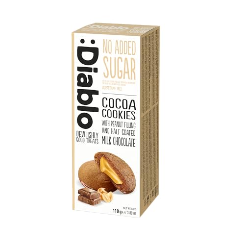 :Diablo No Added Sugar Cocoa Cookies with Peanut Filling and Milk Chocolate von Diablo