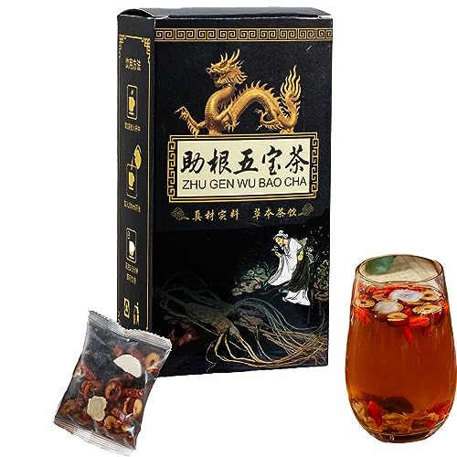 Ginseng Five Treasures Tea (Kidney Tea) - Liver and Kidney Care Tea - Zhu Gen Wu Bao Cha - Kidney Care Tea for Men,Increase Energy (1pcs) von Diameleo