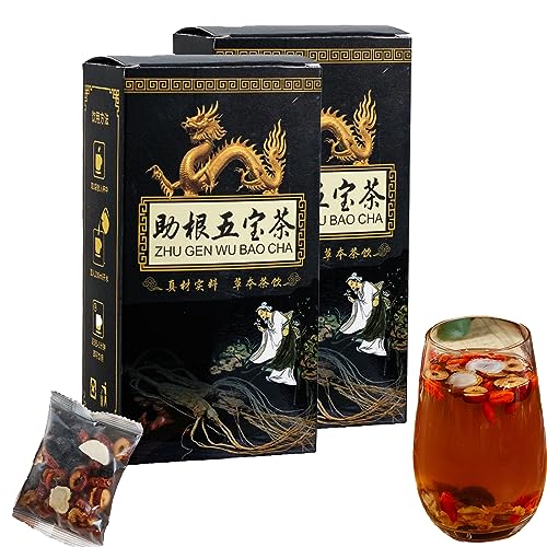 Ginseng Five Treasures Tea (Kidney Tea) - Liver and Kidney Care Tea - Zhu Gen Wu Bao Cha - Kidney Care Tea for Men,Increase Energy (2pcs) von Diameleo