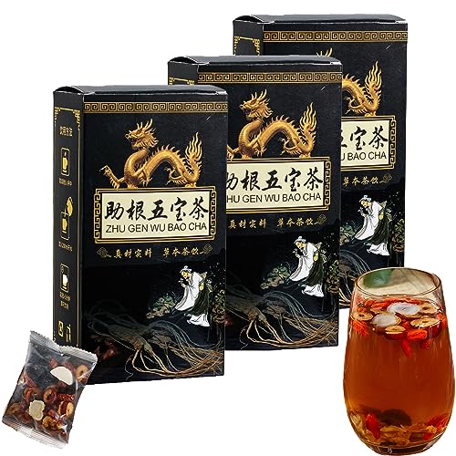 Ginseng Five Treasures Tea (Kidney Tea) - Liver and Kidney Care Tea - Zhu Gen Wu Bao Cha - Kidney Care Tea for Men,Increase Energy (3pcs) von Diameleo