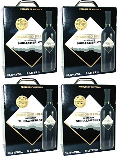 4 x DIAMOND HILL SHIRAZ MERLOT Bag in Box 3 LITER 13,5% von Diamond Hill