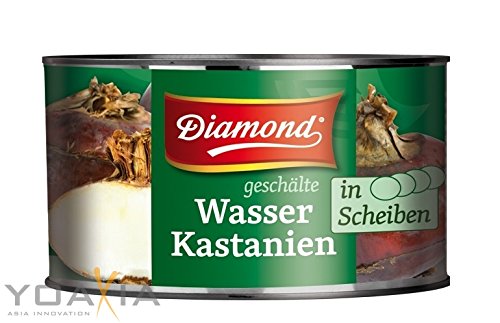 12er Pack DIAMOND Brand [12x 227g] Wasserkastanien in Scheiben + ein kleiner Glücksanhänger gratis von Diamond