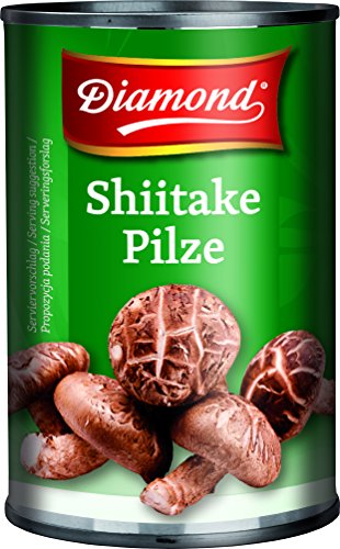 [ 12 x 284g/ATG 156g ] DIAMOND Shiitake Pilze Ganz/Shitake Pilze + ein kleines Glückspüppchen - Holzpüppchen von Diamond