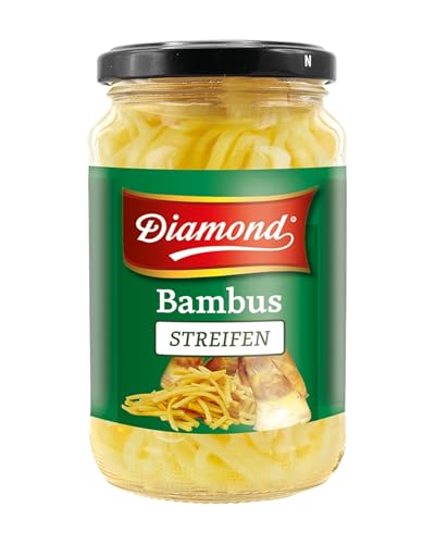 DIAMOND Bambusstreifen, eingelegtes Asia Gemüse im Glas, geeignet für Wok-Gerichte, low carb - 6 x 330 g von Diamond
