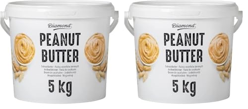 DIAMOND Erdnussbutter, Peanut Butter aus 90% gerösteten Erdnusskernen, cremig, vegan und glutenfrei - 1 x 5 kg (Packung mit 2) von Diamond